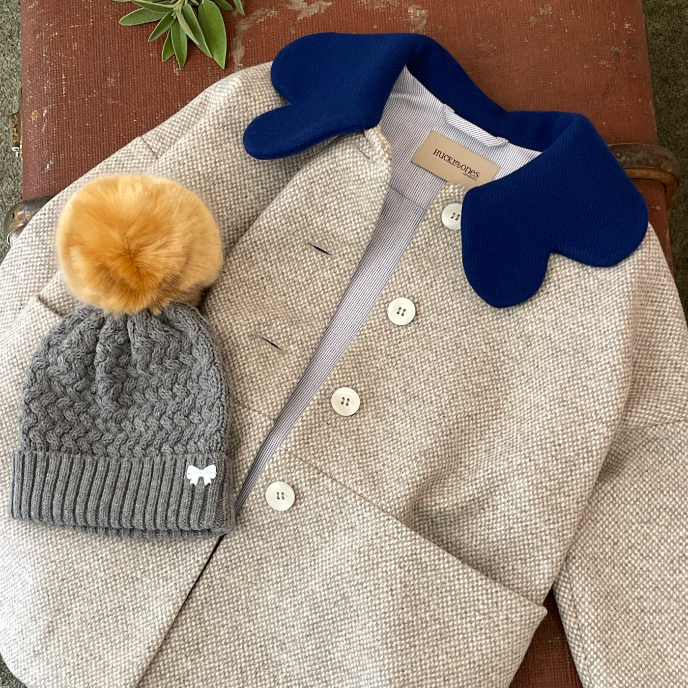 knitted hat on a coat