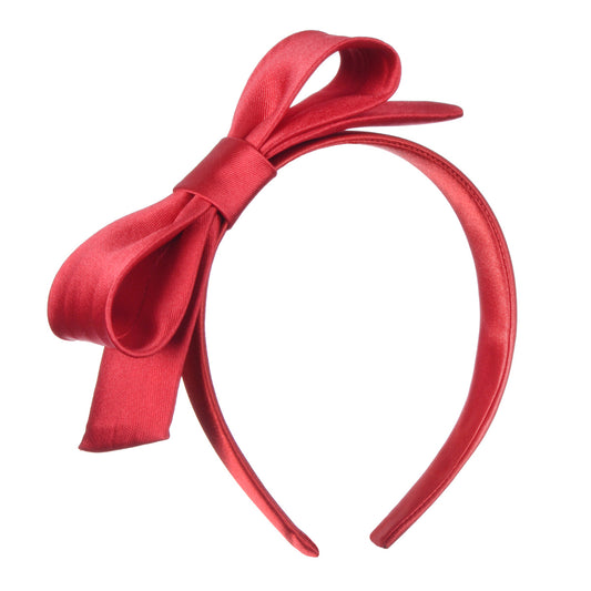 Girl's Side Bow Hairband in Cherry