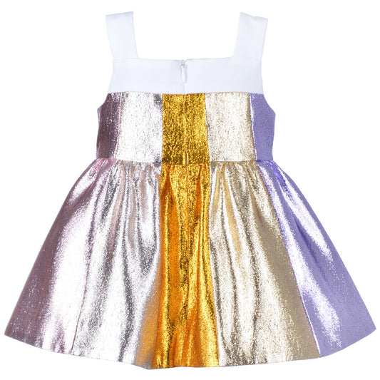 Baby's Rainbow Strappy Bodice Dress & Bloomers
