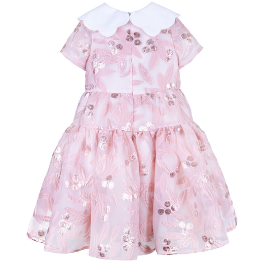 Girl's Tiered Midi Bodice Dress in Dusky Rose