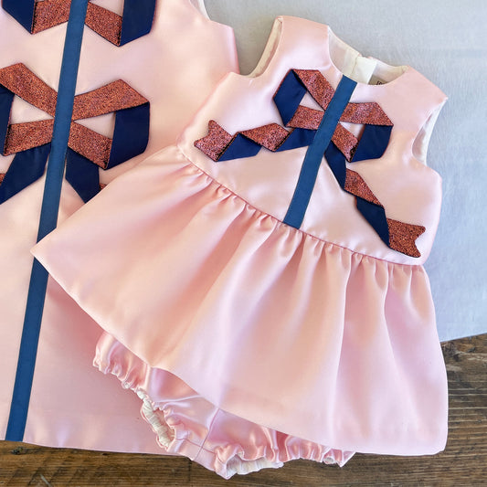 Origami Ribbon Peplum Dress & Bloomers
