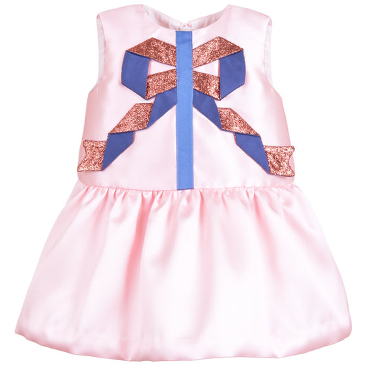Origami Ribbon Peplum Dress & Bloomers