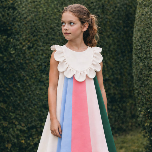 Ruffle Bib Rainbow Dress