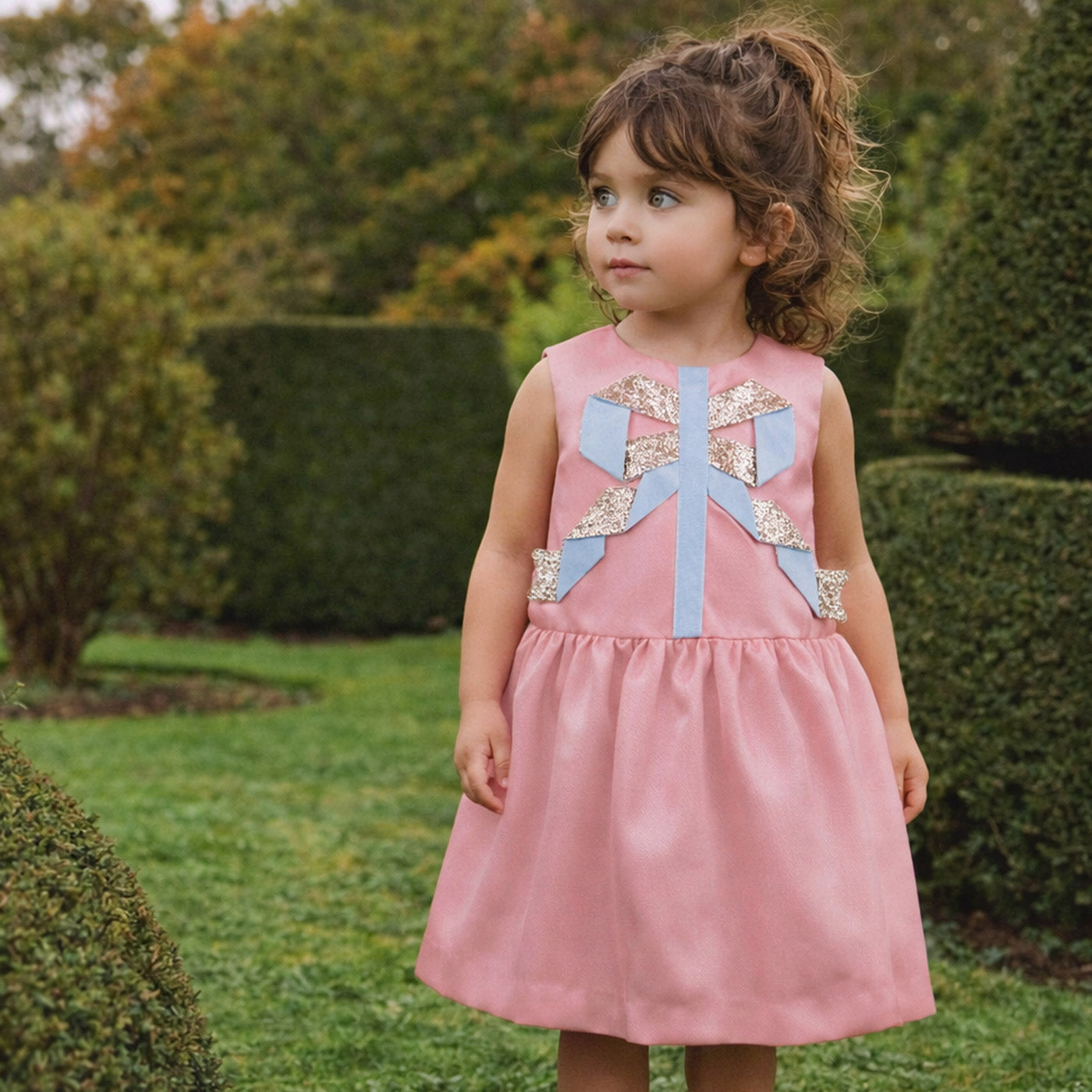 Origami Ribbon Shift Dress & Bloomers