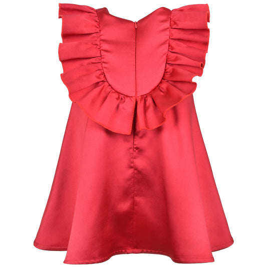 Ruffle Bib Trapeze Dress