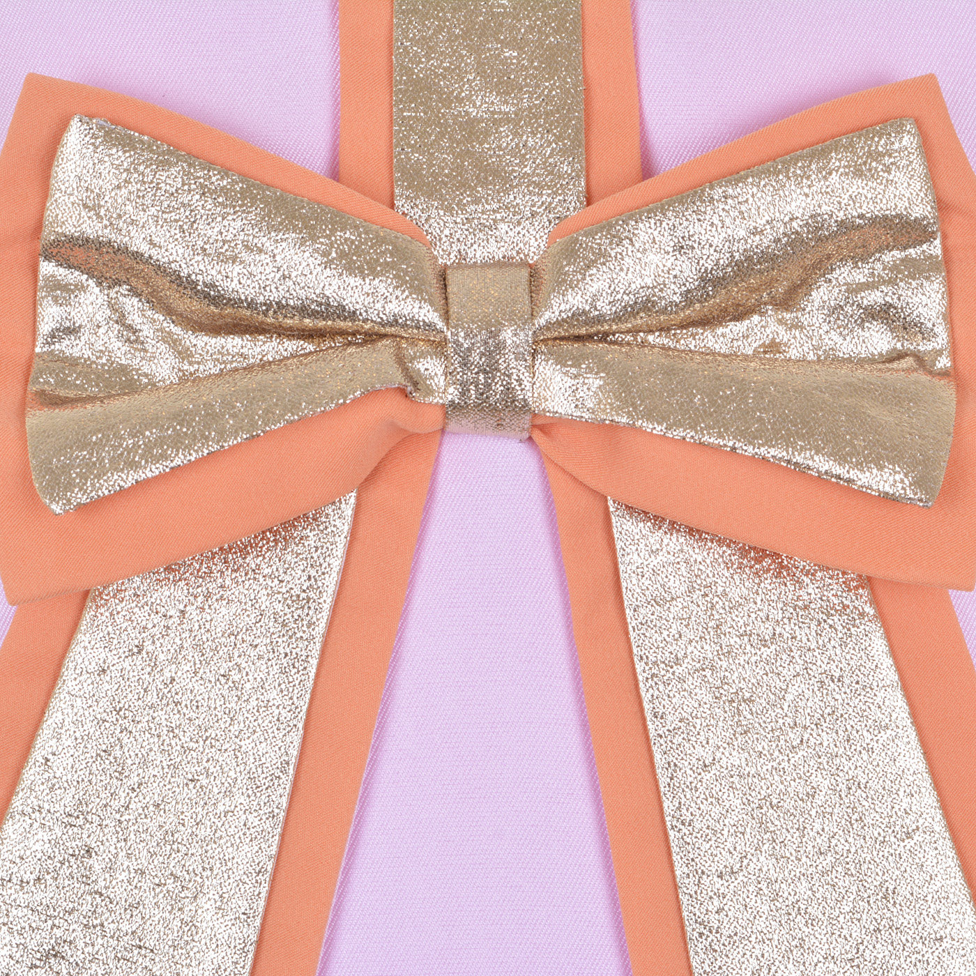 Girl's Guilded Bow Shift Dress in Sugared Almond