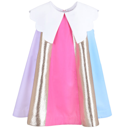 Girl's Rainbow Trapeze Dress in Multi