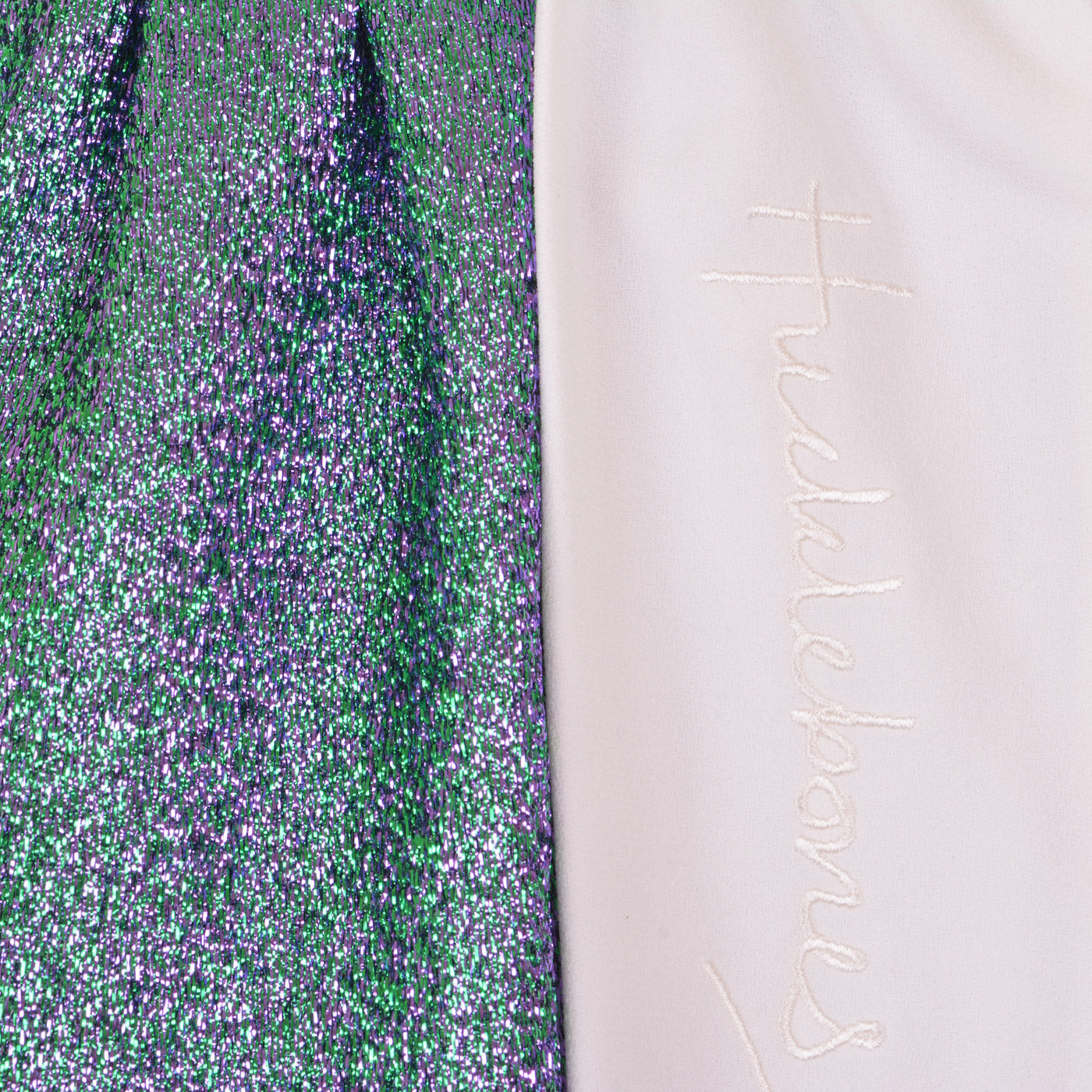 Girl's Sunburst Trapeze Dress in Emerald / Amethyst