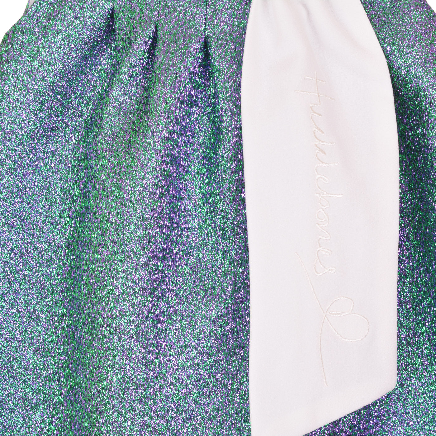 Girl's Sunburst Trapeze Dress in Emerald / Amethyst