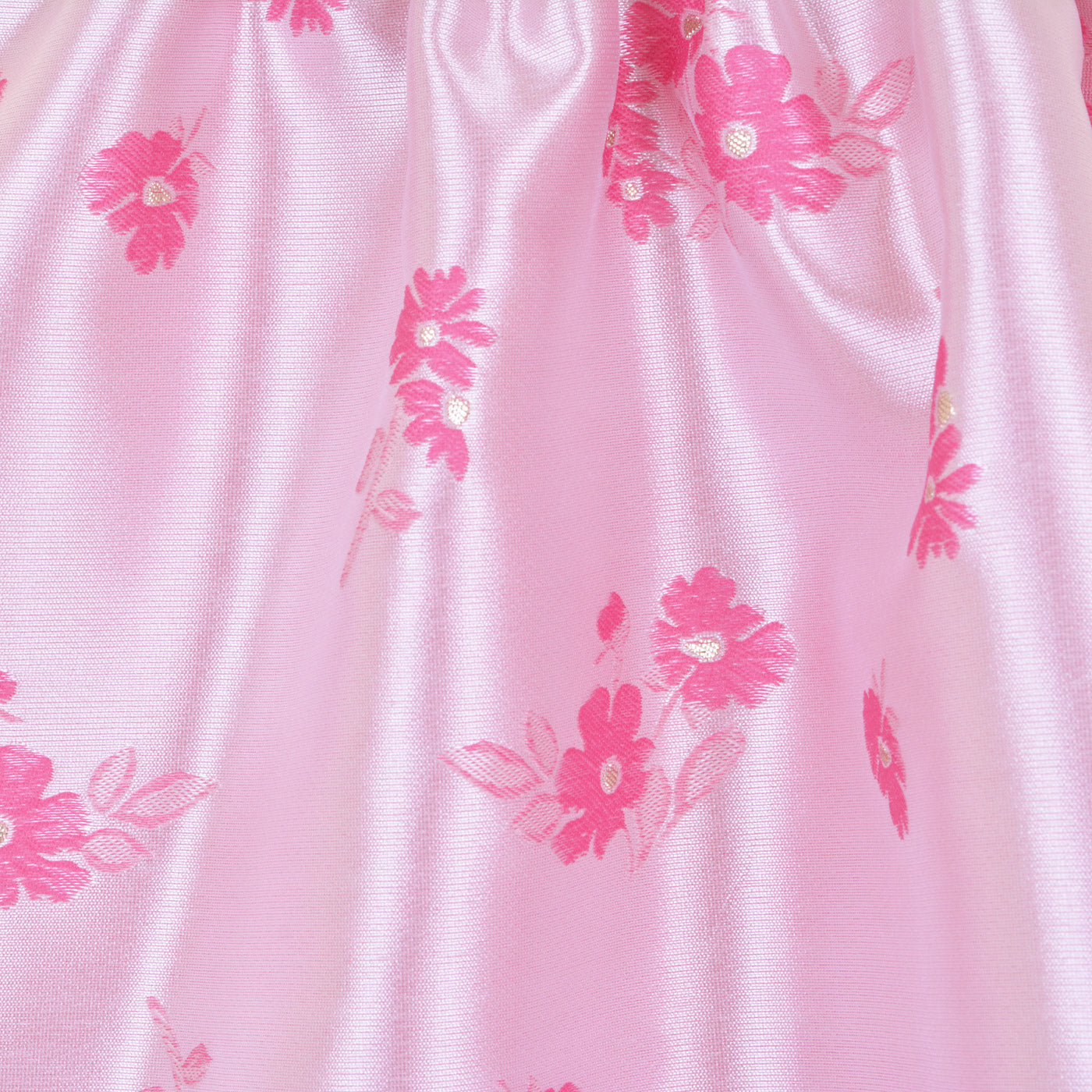 Girl's Twisted Sleeve High Low Dress in Bright Pink and Rose