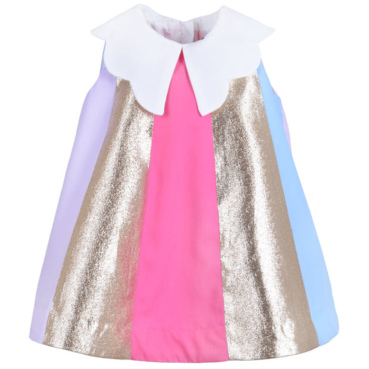 Baby's Rainbow Trapeze Dress & Bloomers in Multi