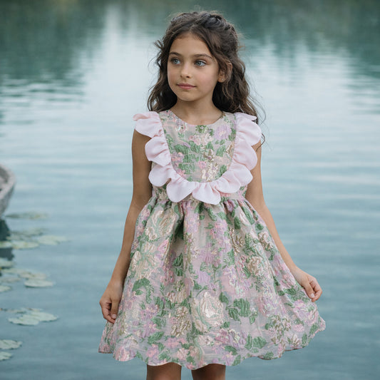 Scalloped Ruffle Bodice Dress