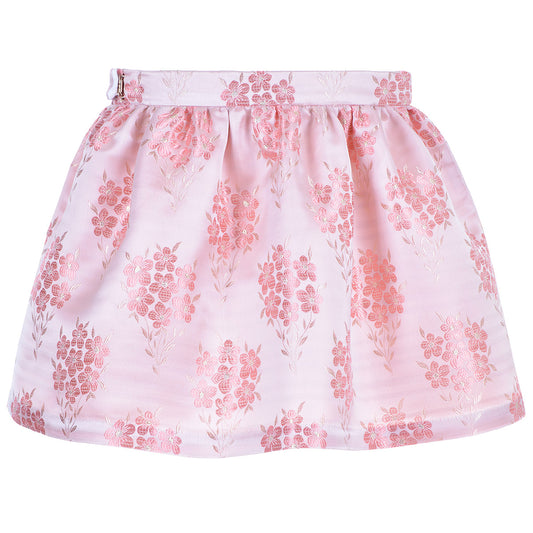 Girl's Gathered Skirt in Milkshake and Gold