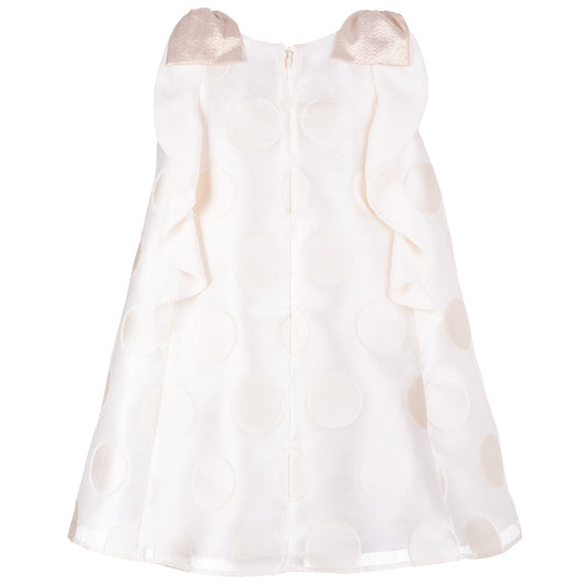 Girl's Ruffle Trapeze Dress in Cream