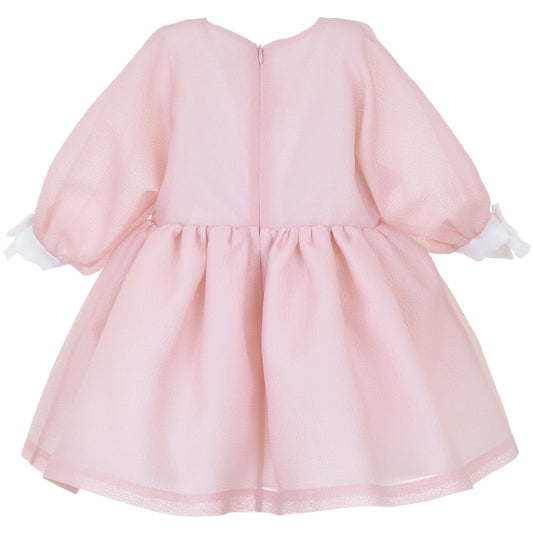 Girl's Scalloped Batwing Dress in Dusty Pink