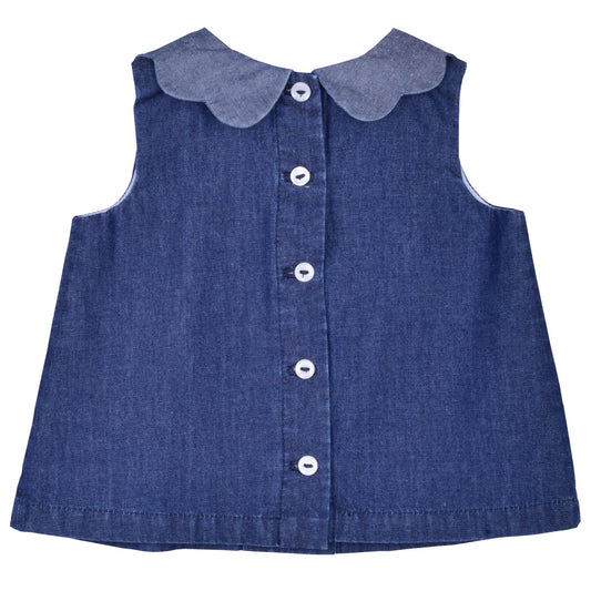 Baby's Chambray Scalloped Collar Swing Top
