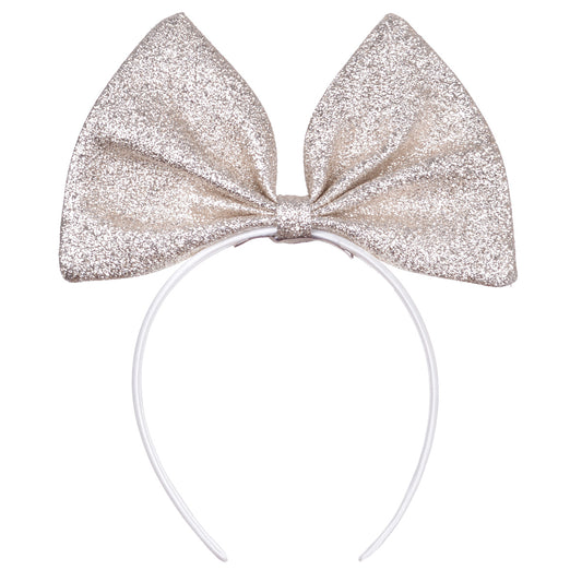 Girl's Giant Bow Hairband in Platinum