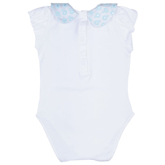 Baby's Onesie with Contrast Mini Meadow Collar