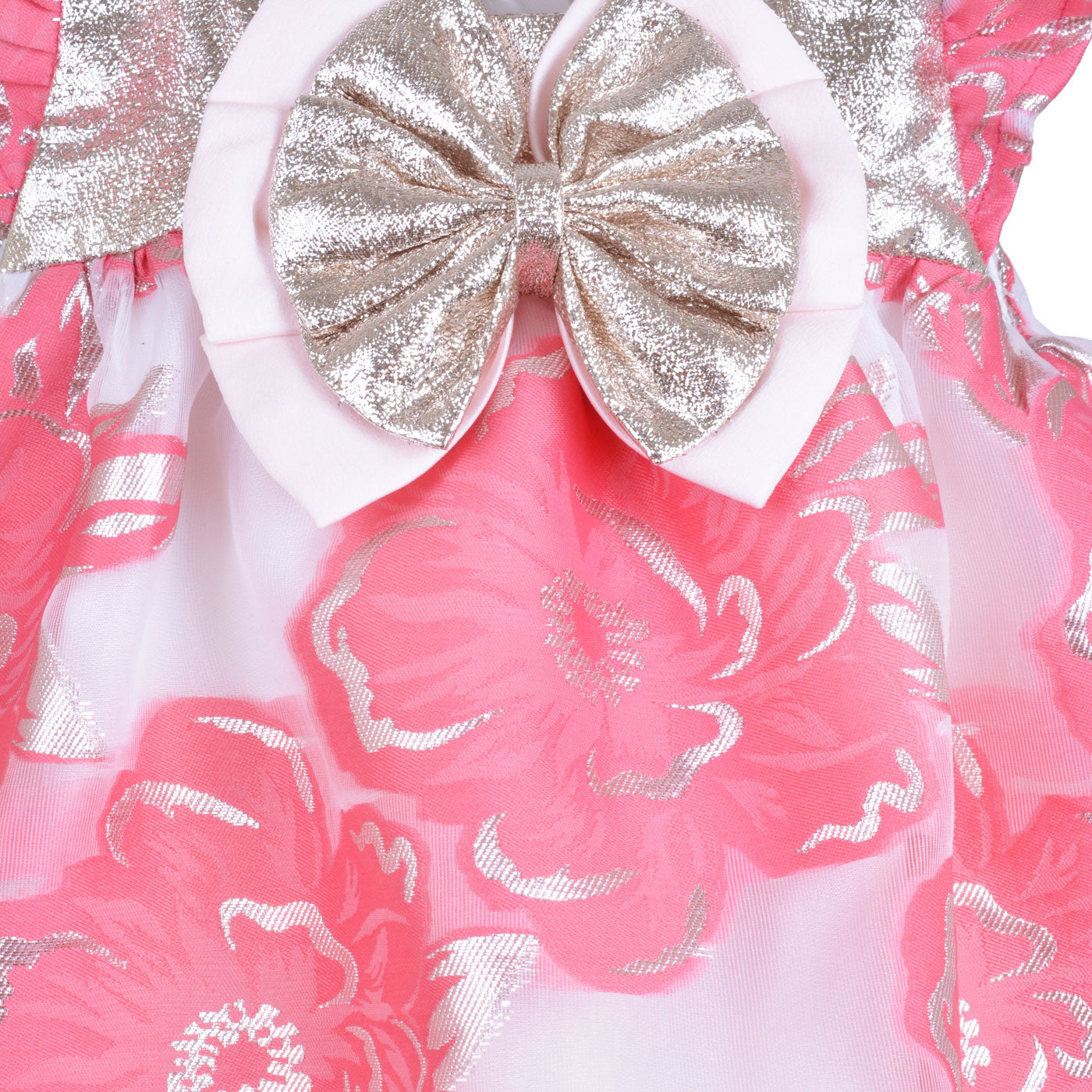 Baby's Rosette Bow Flutter Dress & Bloomers