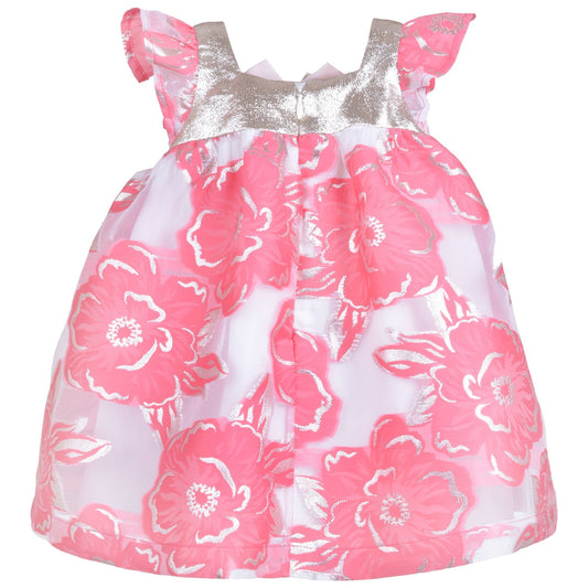 Baby's Rosette Bow Flutter Dress & Bloomers