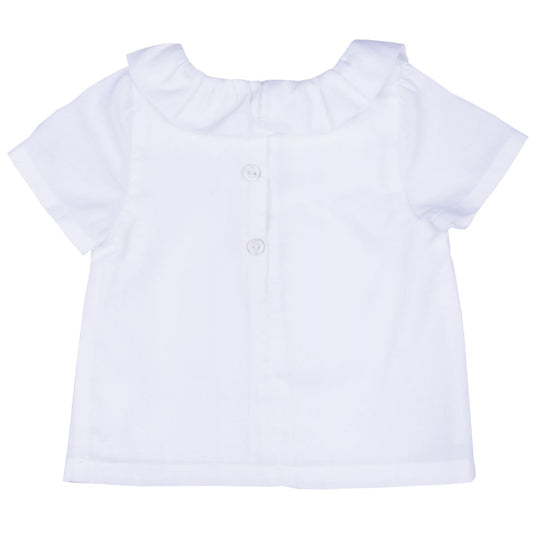 Baby's Ruffle Neck Short Sleeve Blouse
