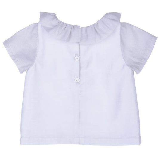 Baby's Ruffle Neck Short Sleeve Blouse