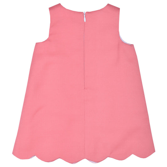 Baby's Scalloped Shift Dress in Raspberry