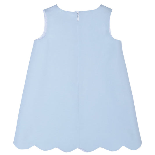 Baby's Scalloped Shift Dress in Powder Blue