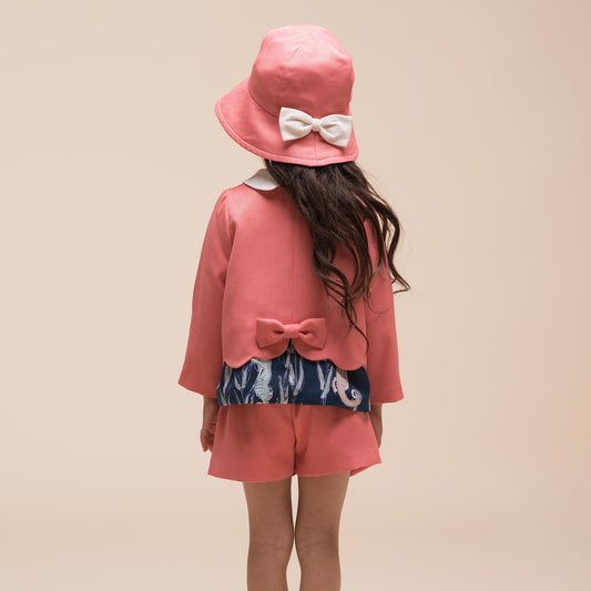 Girl's Sun Hat in Raspberry