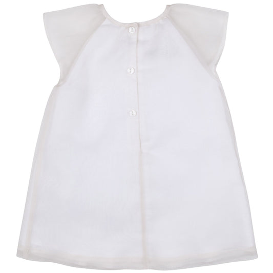Baby's Swarovski Flutter Dress in Vintage Ivory