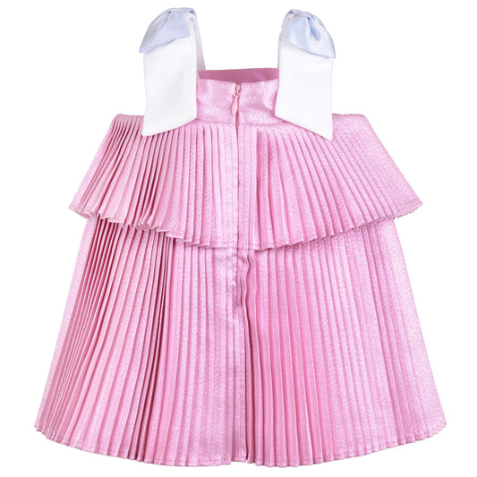 Baby's Tiered Pleated Trapeze Dress & Bloomers in Sugarplum