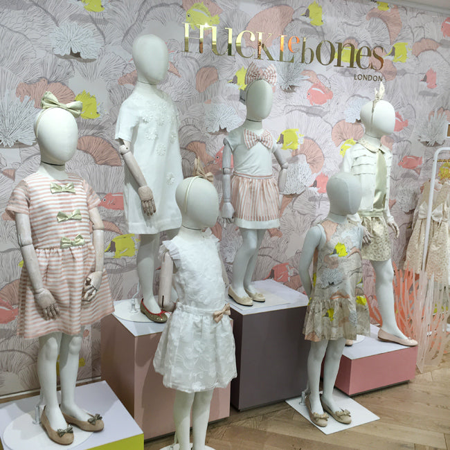 mannequins wearing Hucklebones clothing in Harrods