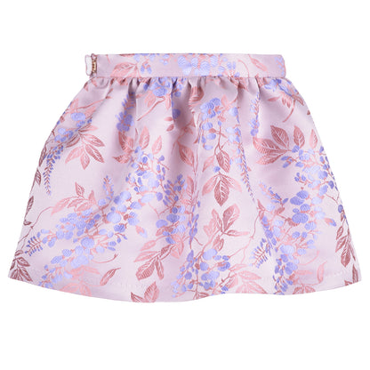 Girl's Gathered Skirt in Rose and Lilac