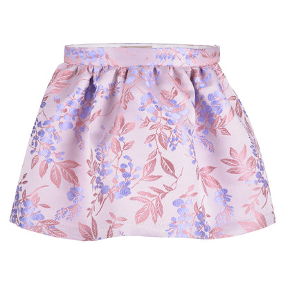 Girl's Gathered Skirt in Rose and Lilac