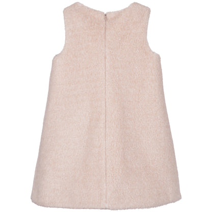 Girl's Teddy Bear Pinafore Dress in Biscuit