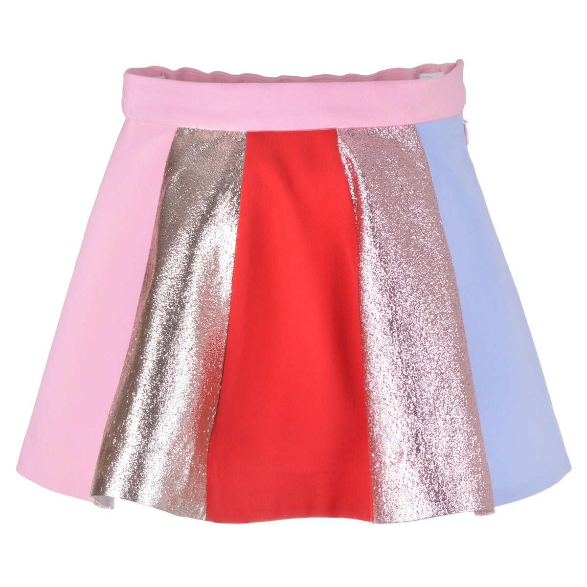 Girl's Rainbow Trapeze Skirt in Rainbow Metallic