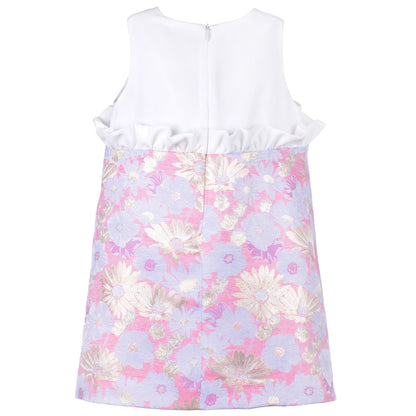 Girl's Split Ruffle Dress in Powder Blue and Cerise