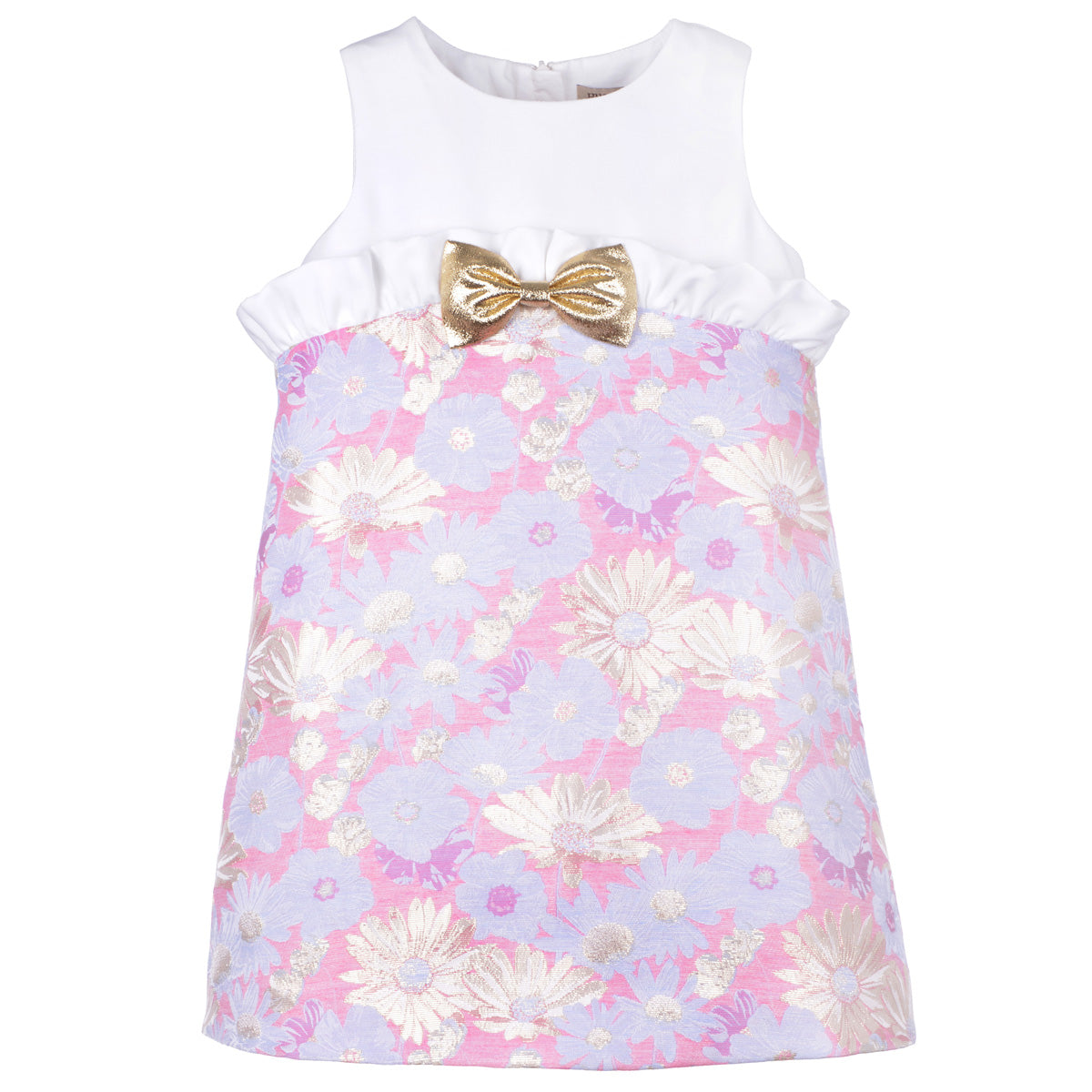 Girl's Split Ruffle Dress in Powder Blue and Cerise