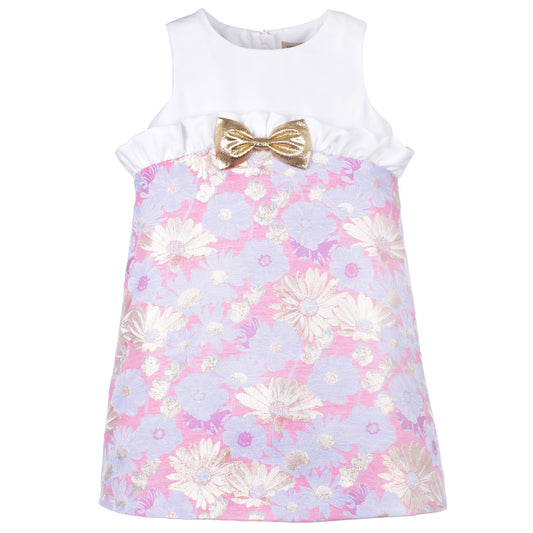 Girl's Split Ruffle Dress in Powder Blue and Cerise