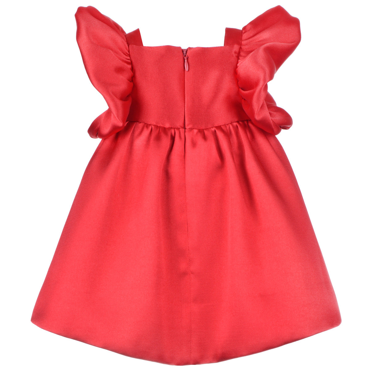 Baby's Twisted Sleeve High Low Dress & Bloomers in Cherry