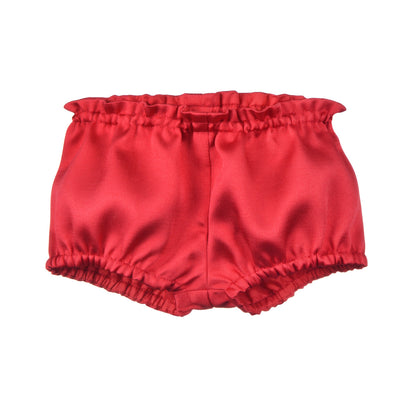 Baby's Twisted Sleeve High Low Dress & Bloomers in Cherry