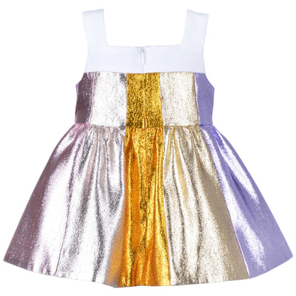 Baby's Rainbow Strappy Bodice Dress & Bloomers