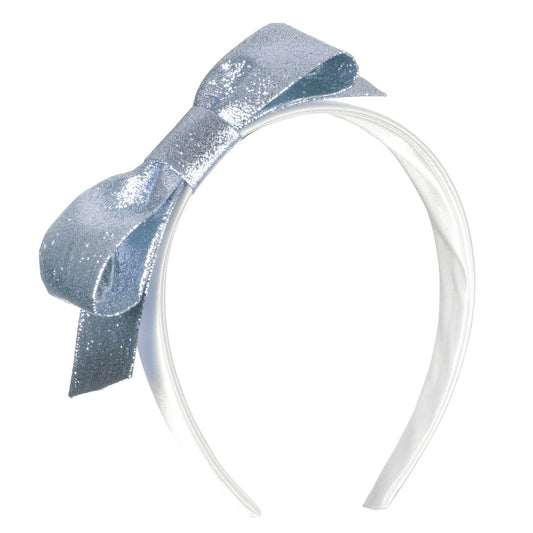 Girl's Side Bow Headband in Spring Sky Blue
