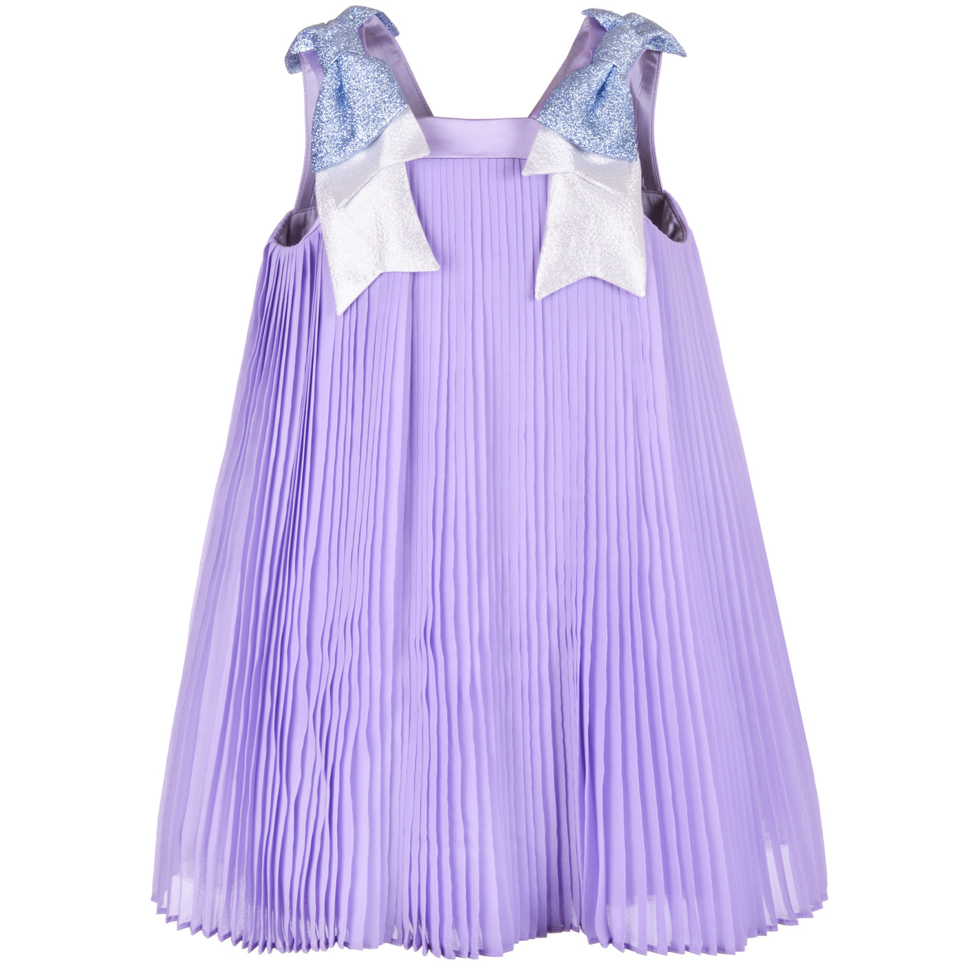 Girl's  Pleated Trapeze Dress in Lilac