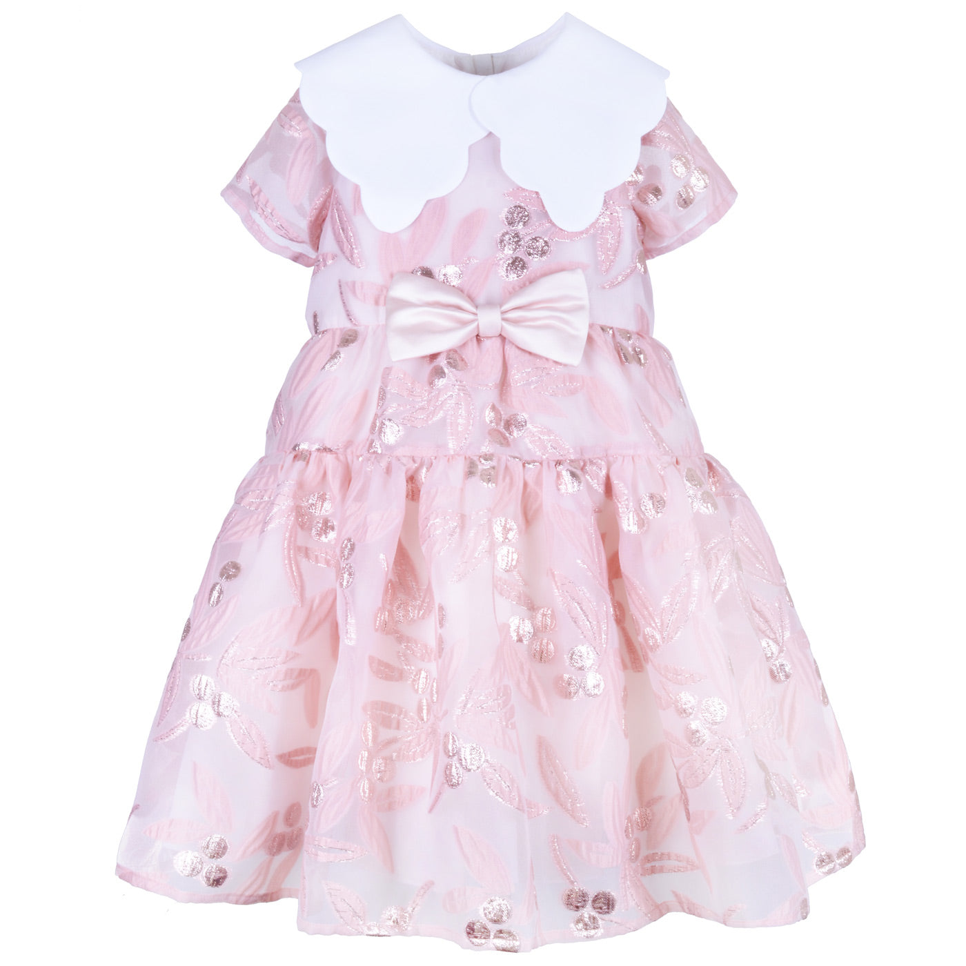 Girl's Tiered Midi Bodice Dress in Dusky Rose