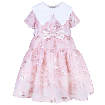 Girl's Tiered Midi Bodice Dress in Dusky Rose