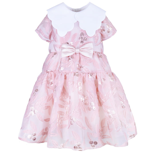 Girl's Tiered Midi Bodice Dress in Dusky Rose