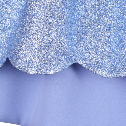 Girl's Scalloped Bodice Dress in Aquamarine