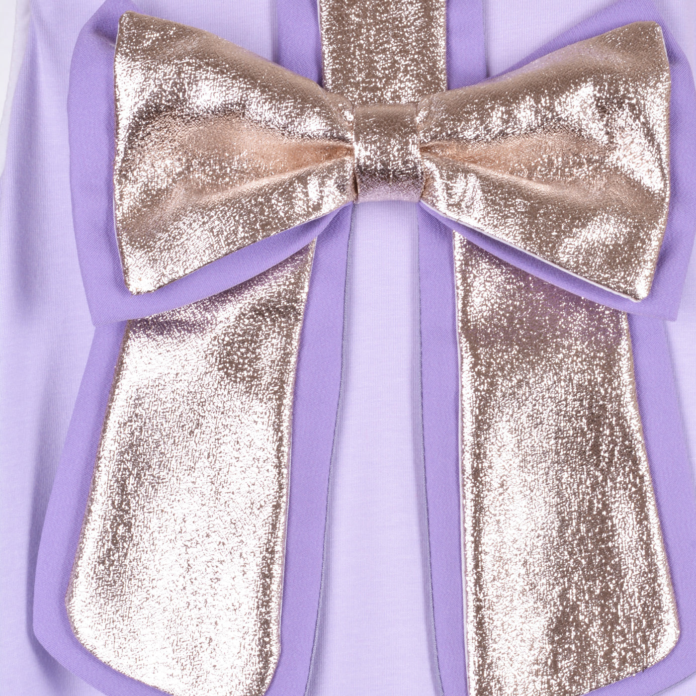 Girl's Gilded Bow Ruffle Tier Dress in Lavender
