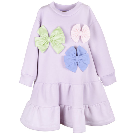 Girl's Sweatshirt Dress in Pale Lavender